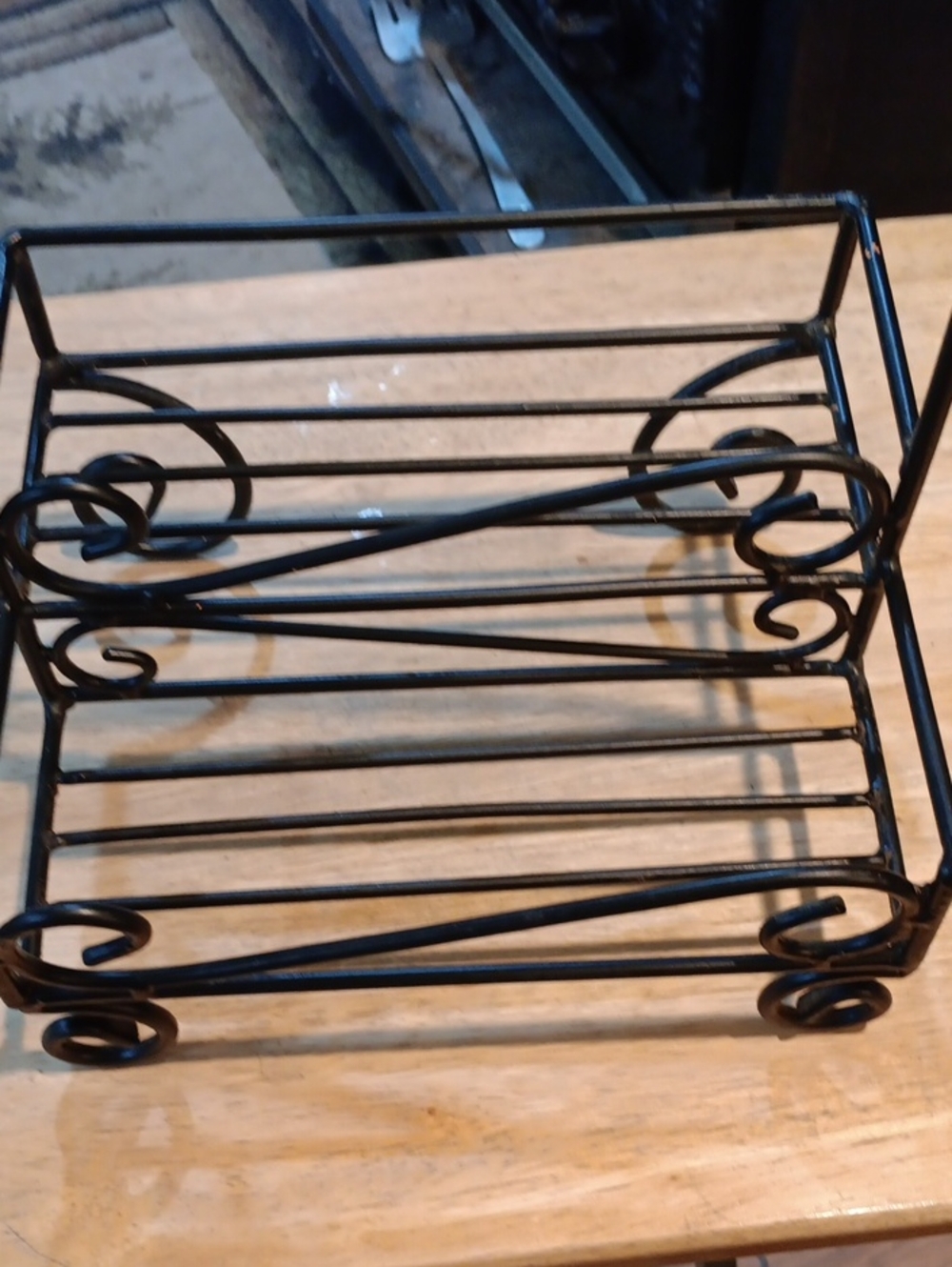 Black Wrought Iron Two-Tier Display Spice Rack